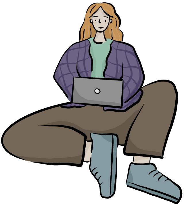 illustration of a lady browsing psychology services online